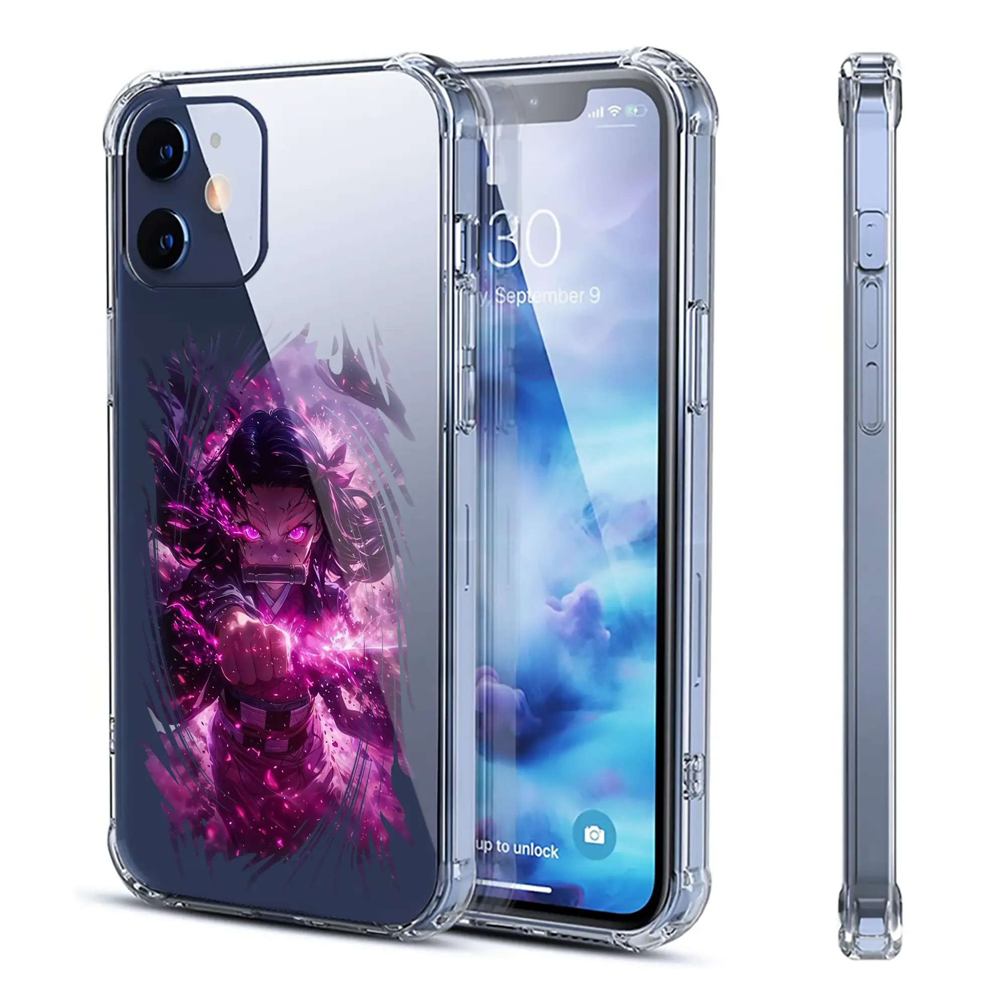 鬼滅の刃 グッズ,竈門 禰豆子 - IPhone 12シリーズ対応 ・ 透明スマホケース ・ クリアソフトケース ・ TPU素材 ・ 耐衝撃 ・ 高密着 ・ 防汚 防指紋 ・ 簡単着脱